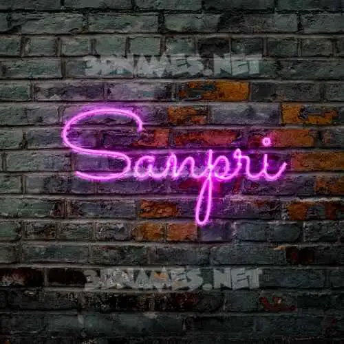 sanpri in Pink Neon style - 3D name wallpaper