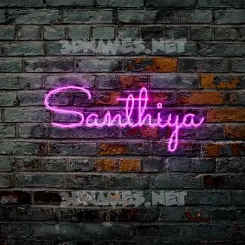 santhiya in Pink Neon style - 3D name wallpaper