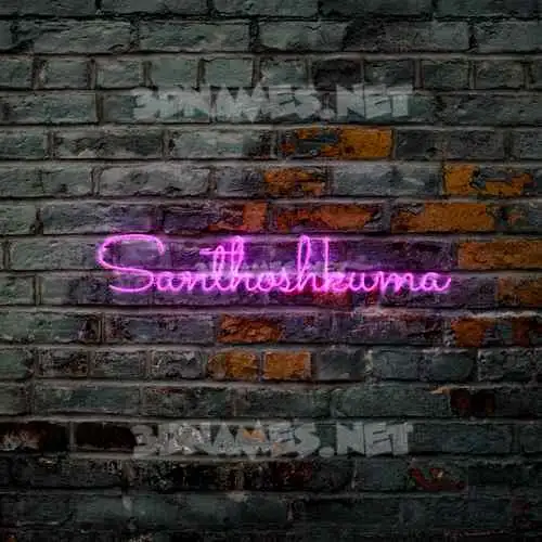 santhoshkuma in Pink Neon style - 3D name wallpaper
