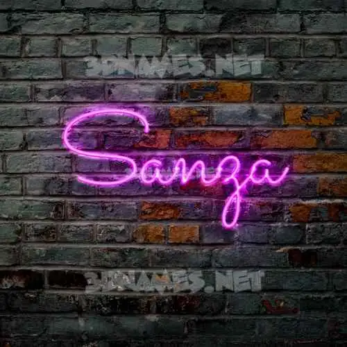sanza in Pink Neon style - 3D name wallpaper sanza in Pink Neon style - 3D name wallpaper