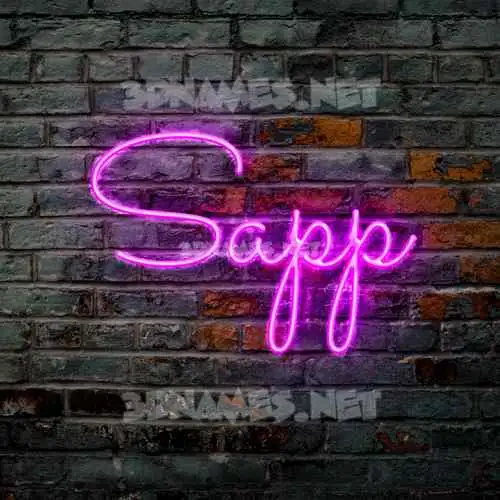 sapp in Pink Neon style - 3D name wallpaper