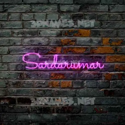 sardarumar in Pink Neon style - 3D name wallpaper
