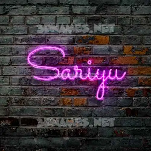 sariyu in Pink Neon style - 3D name wallpaper
