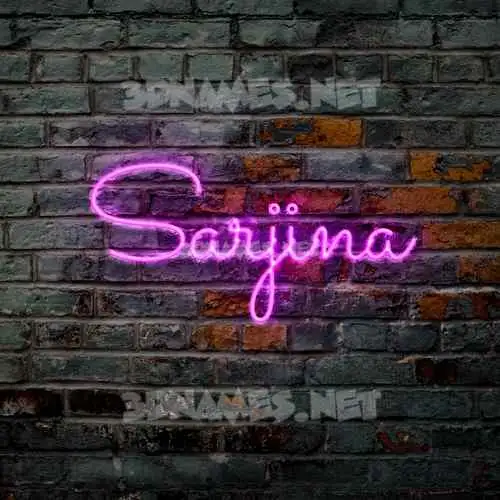 sarjina in Pink Neon style - 3D name wallpaper