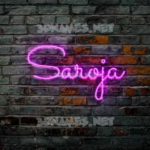 saroja in Pink Neon style - 3D name wallpaper
