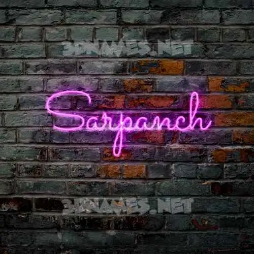 sarpanch in Pink Neon style - 3D name wallpaper