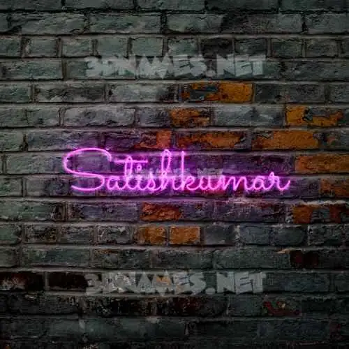 satishkumar in Pink Neon style - 3D name wallpaper