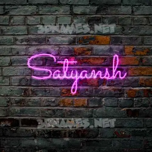 satyansh in Pink Neon style - 3D name wallpaper
