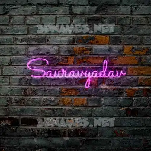sauravyadav in Pink Neon style - 3D name wallpaper