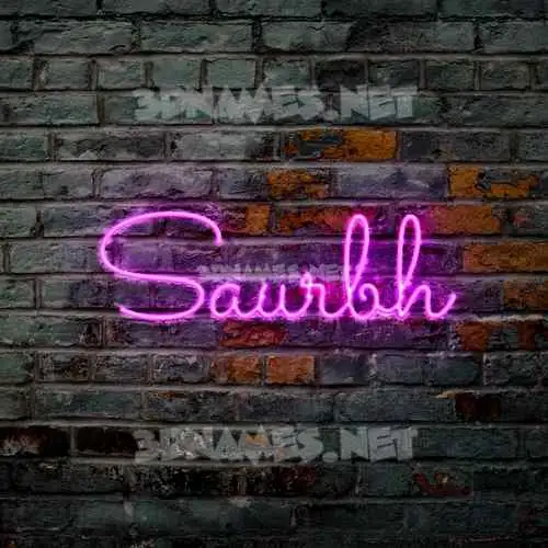 saurbh in Pink Neon style - 3D name wallpaper