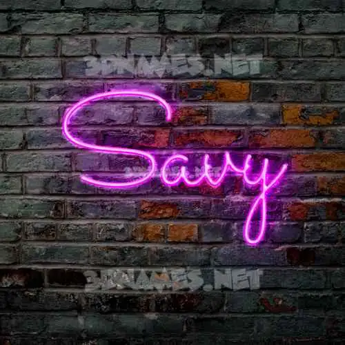 savy in Pink Neon style - 3D name wallpaper