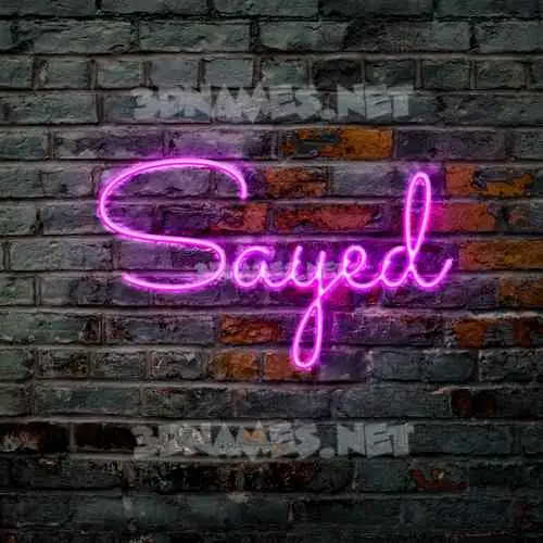 sayed in Pink Neon style - 3D name wallpaper