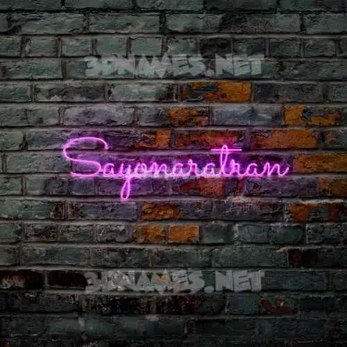 sayonaratran in Pink Neon style - 3D name wallpaper sayonaratran in Pink Neon style - 3D name wallpaper