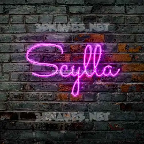 scylla in Pink Neon style - 3D name wallpaper