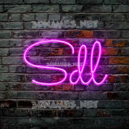 sdl in Pink Neon style - 3D name wallpaper