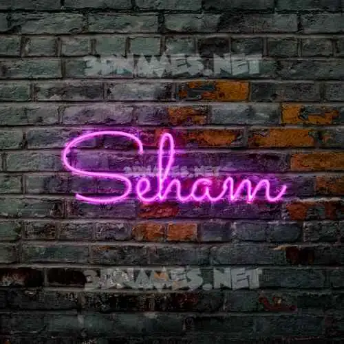 seham in Pink Neon style - 3D name wallpaper