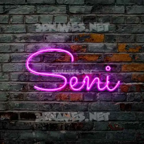 seni in Pink Neon style - 3D name wallpaper