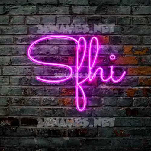 sfhi in Pink Neon style - 3D name wallpaper