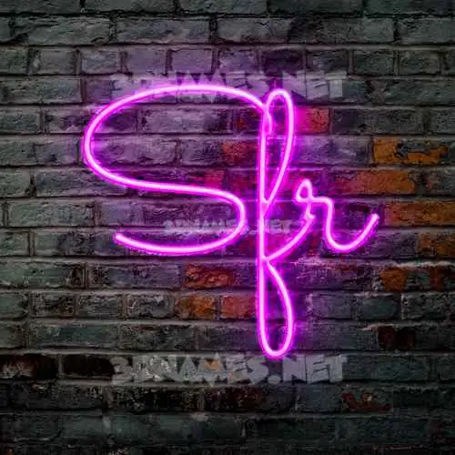 sfr in Pink Neon style - 3D name wallpaper