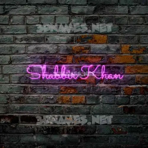 shabbir khan in Pink Neon style - 3D name wallpaper