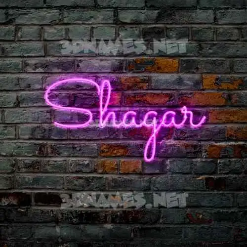 shagar in Pink Neon style - 3D name wallpaper
