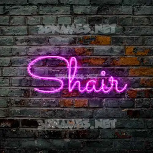 shair in Pink Neon style - 3D name wallpaper