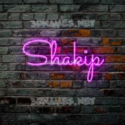 shakip in Pink Neon style - 3D name wallpaper