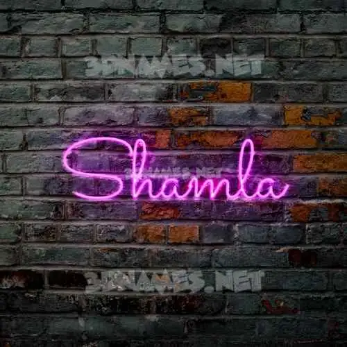 shamla in Pink Neon style - 3D name wallpaper