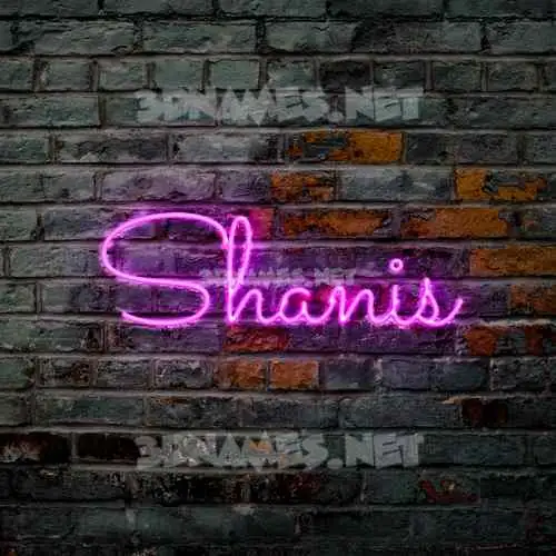 shanis in Pink Neon style - 3D name wallpaper