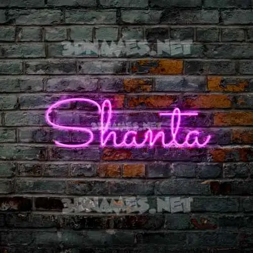 shanta in Pink Neon style - 3D name wallpaper