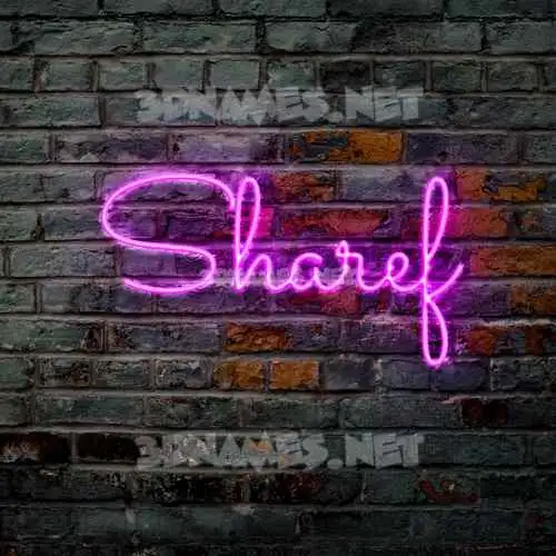 sharef in Pink Neon style - 3D name wallpaper