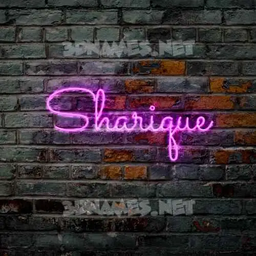 sharique in Pink Neon style - 3D name wallpaper
