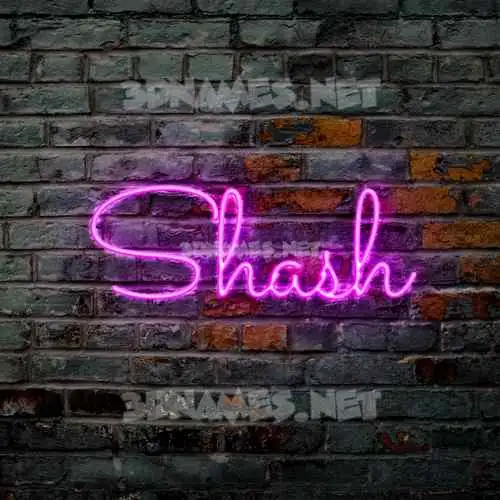 shash in Pink Neon style - 3D name wallpaper