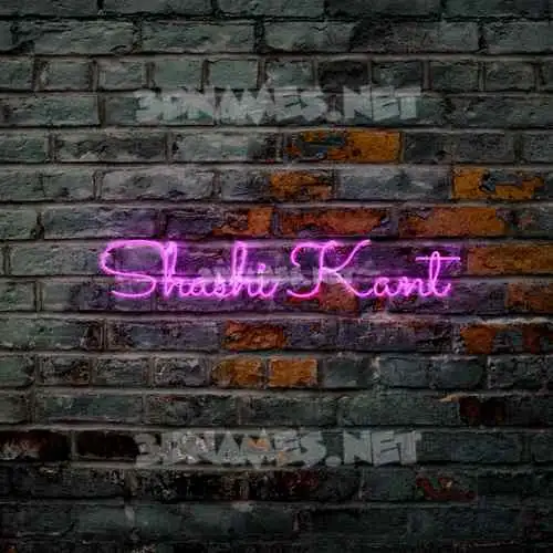 shashi kant in Pink Neon style - 3D name wallpaper