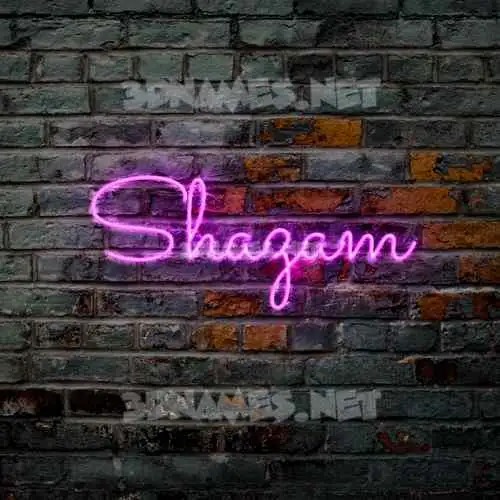 shazam in Pink Neon style - 3D name wallpaper