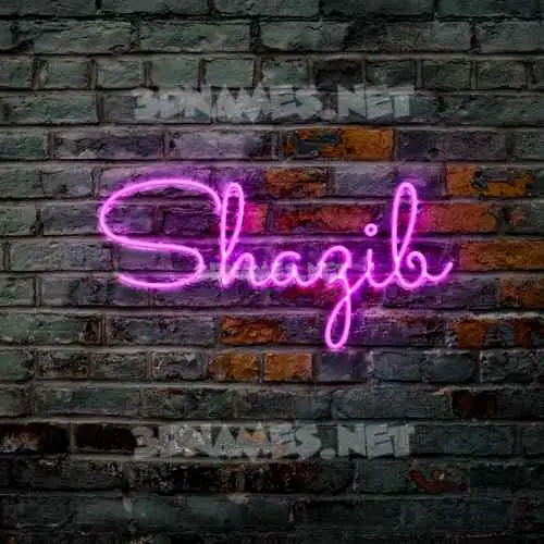 shazib in Pink Neon style - 3D name wallpaper