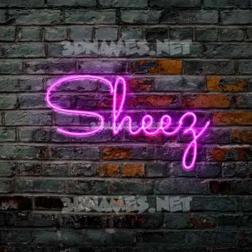 sheez in Pink Neon style - 3D name wallpaper