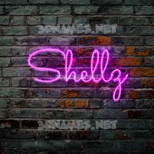 shellz in Pink Neon style - 3D name wallpaper