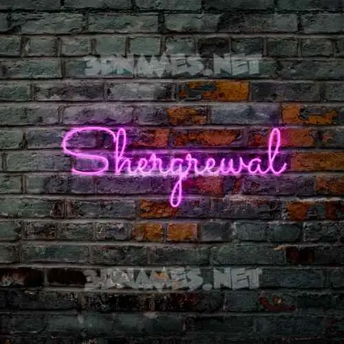 shergrewal in Pink Neon style - 3D name wallpaper