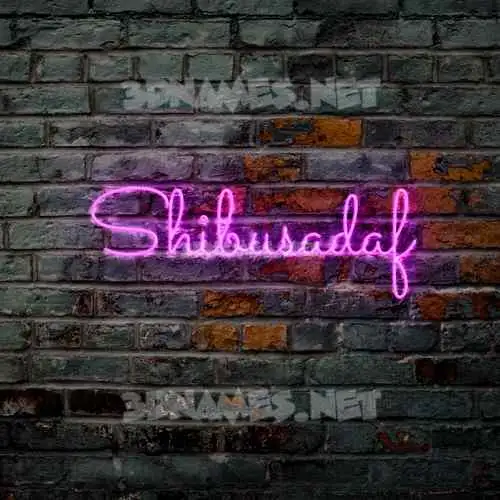 shibusadaf in Pink Neon style - 3D name wallpaper