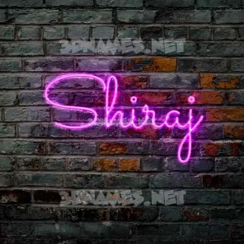 shiraj in Pink Neon style - 3D name wallpaper