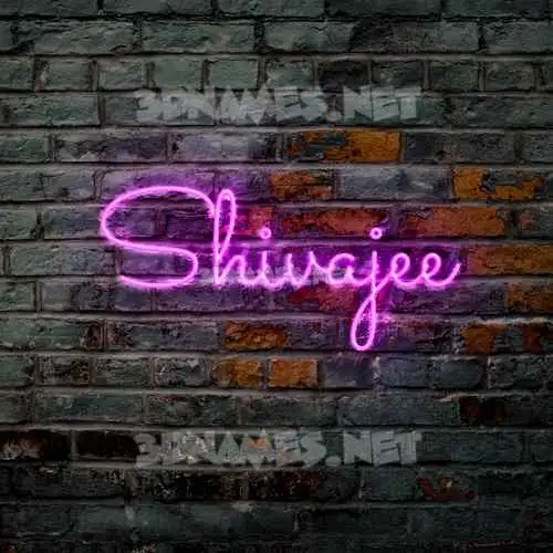 shivajee in Pink Neon style - 3D name wallpaper