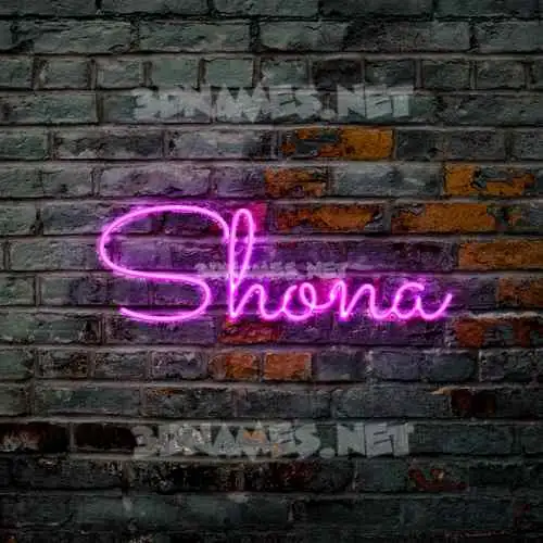 shona in Pink Neon style - 3D name wallpaper
