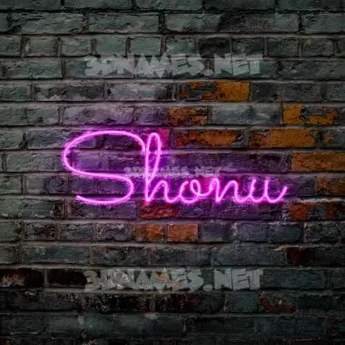 shonu in Pink Neon style - 3D name wallpaper