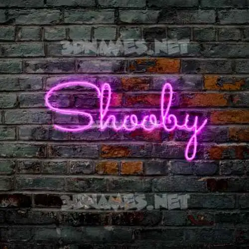 shooby in Pink Neon style - 3D name wallpaper