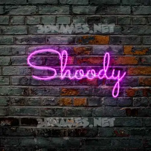shoody in Pink Neon style - 3D name wallpaper