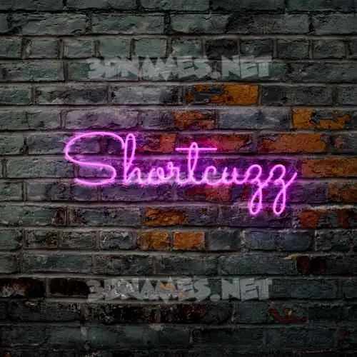 shortcuzz in Pink Neon style - 3D name wallpaper