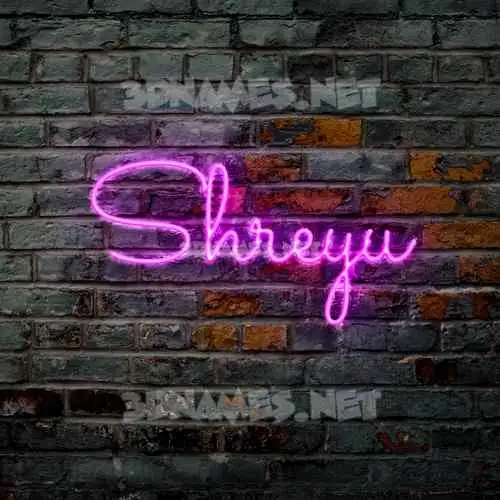 shreyu in Pink Neon style - 3D name wallpaper