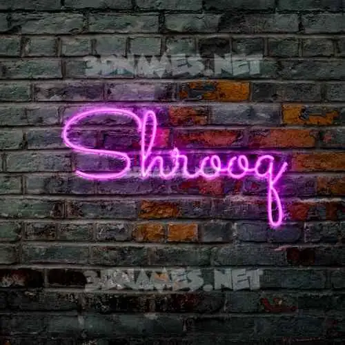 shrooq in Pink Neon style - 3D name wallpaper