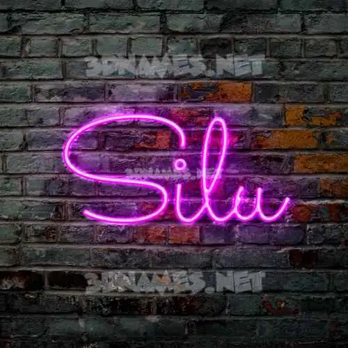 silu in Pink Neon style - 3D name wallpaper